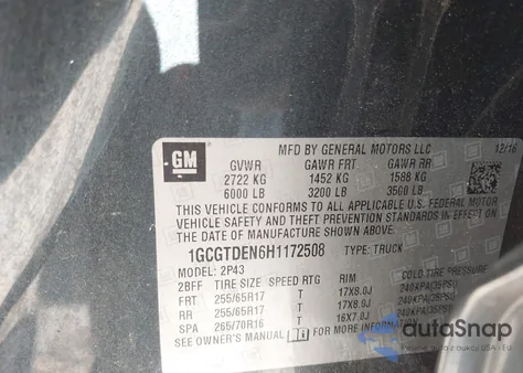 2017 Chevrolet Colorado Z71 z USA, uszkodzony, nr VIN 1GCGTDEN6H1172508